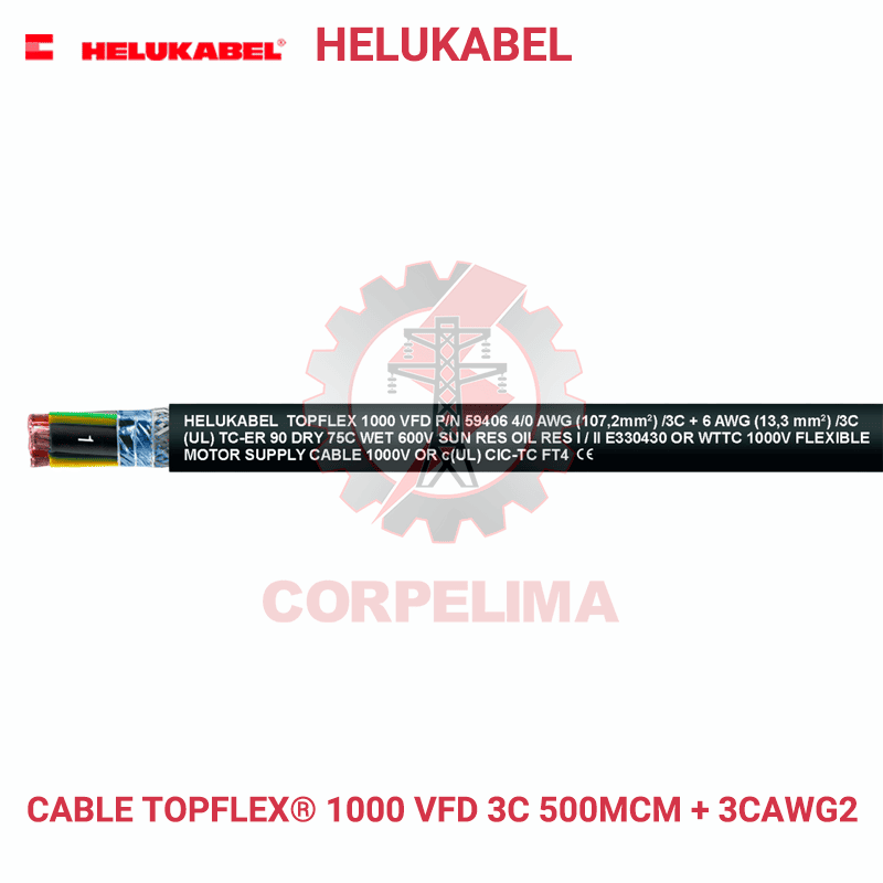 Cable TOPFLEX® 1000 VFD para Motores