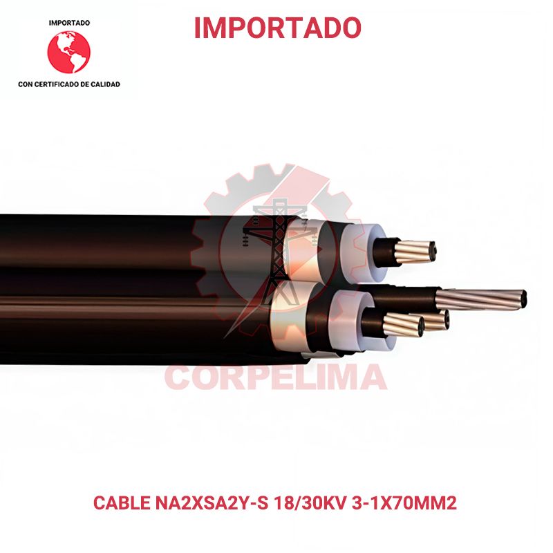 CABLE DE ALUMINIO NA2XSA2Y-S 18/30KV 3-1X70MM2