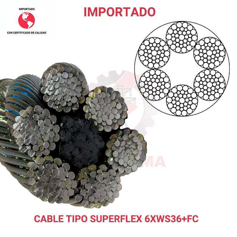 CABLE ACERO NEGRO 6XWS36+FC