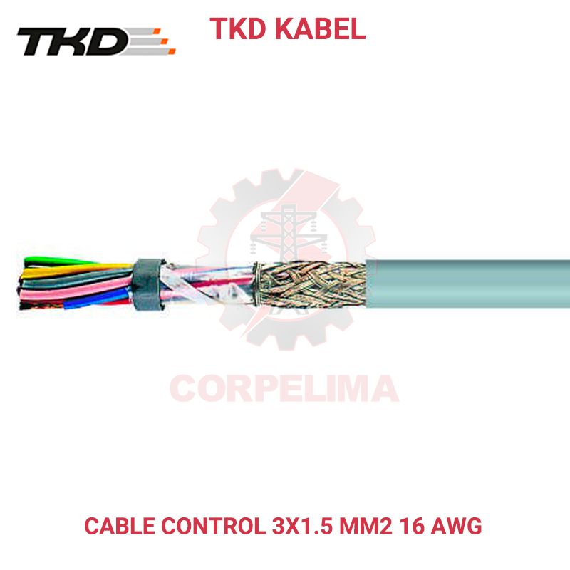Cable de control apantallado 16 AWG o 3x1.5 mm2