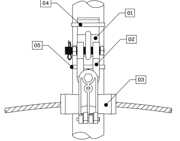 Grapa Pasante ADSS 10 a 12.7 mm