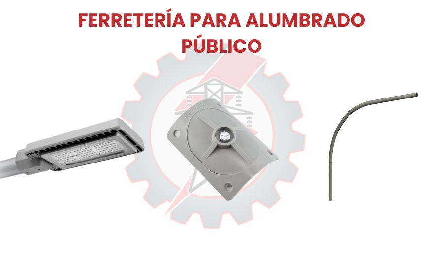 Accesorios metálicos para alumbrado público en postes eléctricos