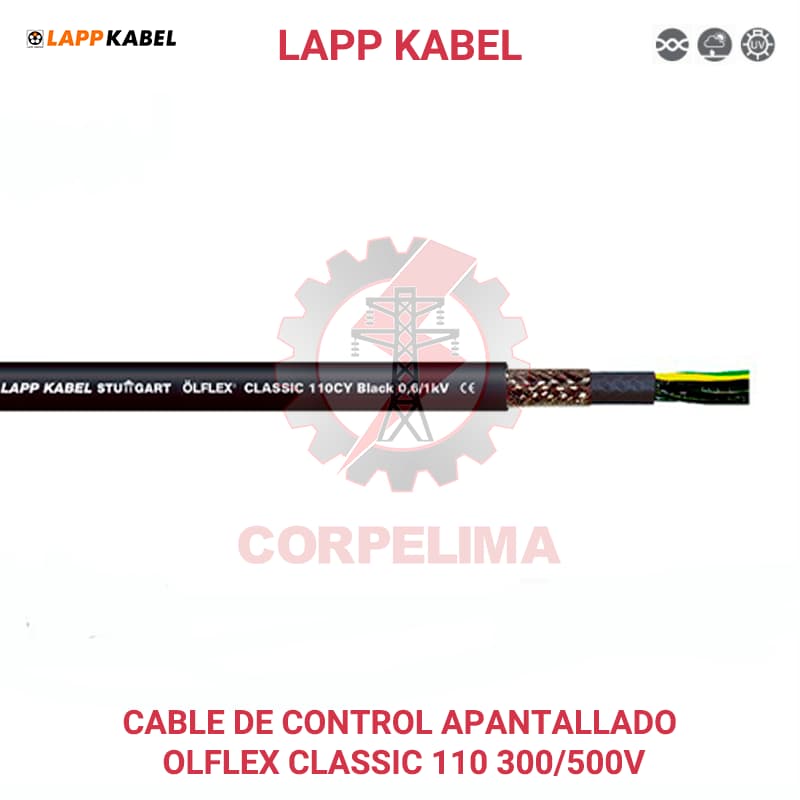 Cable de control apantallado OLFLEX CLASSIC 110 300/500V para automatización industrial