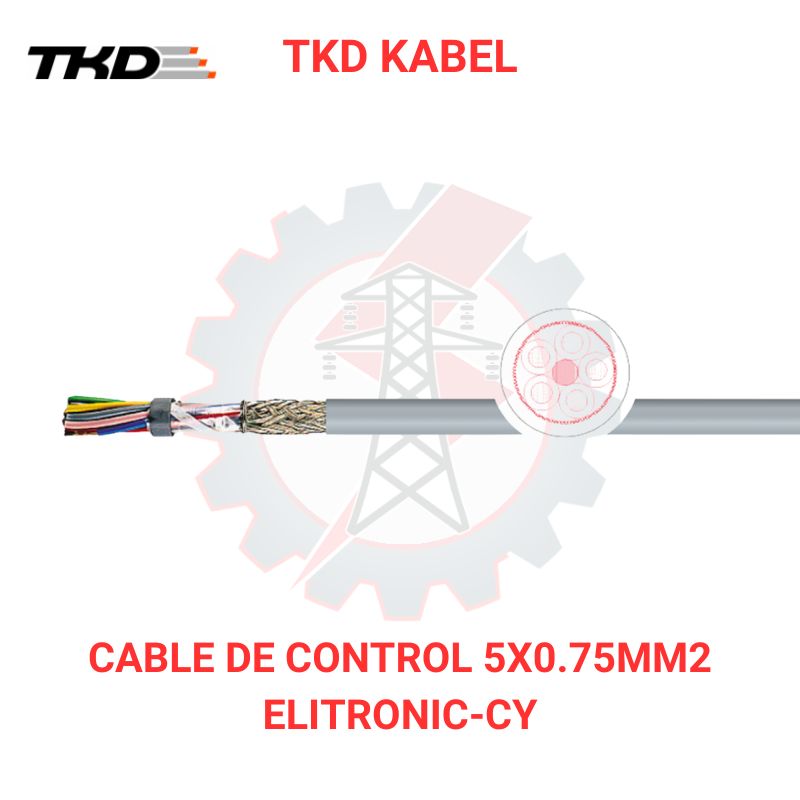 Cable de Control 5x0.75mm2 ELITRONIC-CY TKD KABEL 18AWG apantallado