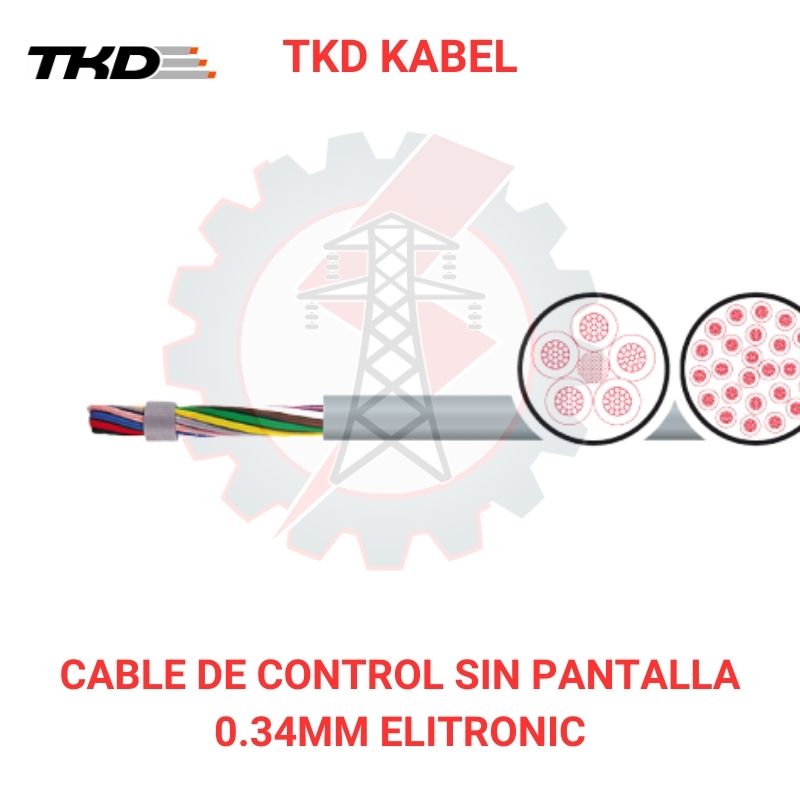 Cable de control sin pantalla 0.34mm ELITRONIC LIYY TKD KABEL para transmisión de señales industriales