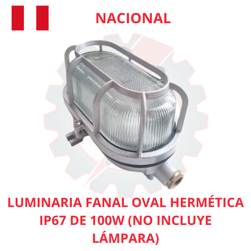 luminaria fanal oval hermética IP67 de 100W para exteriores en Perú